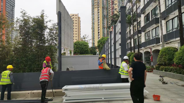 大通建材A類裝配式圍擋+圍擋基礎(chǔ)塊配送安裝在深圳羅湖項(xiàng)目工程-A/B/C類圍擋-深圳市大通建材有限公司鋼圍擋生產(chǎn)定制廠家